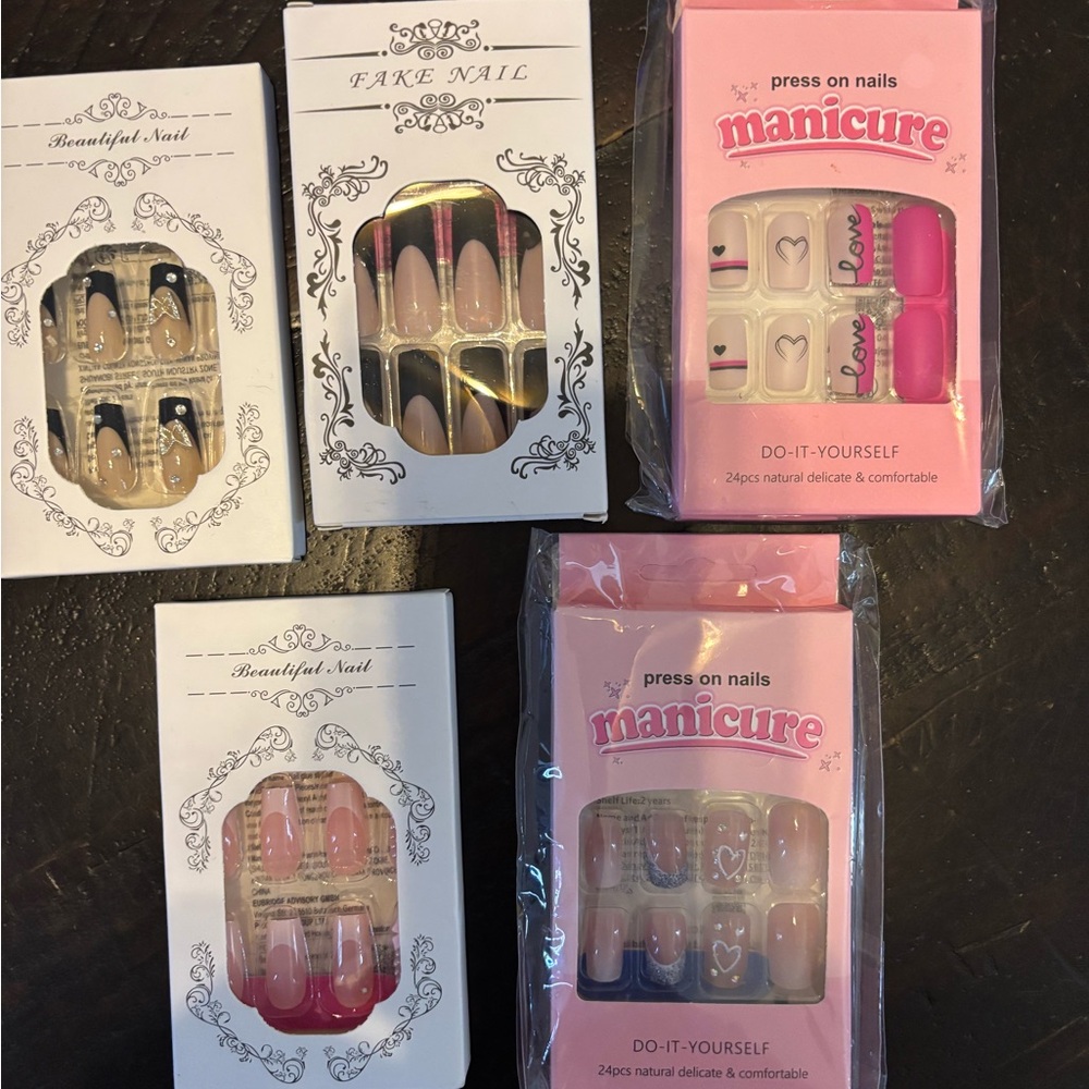 Press On Nails Set - Pink and Nude